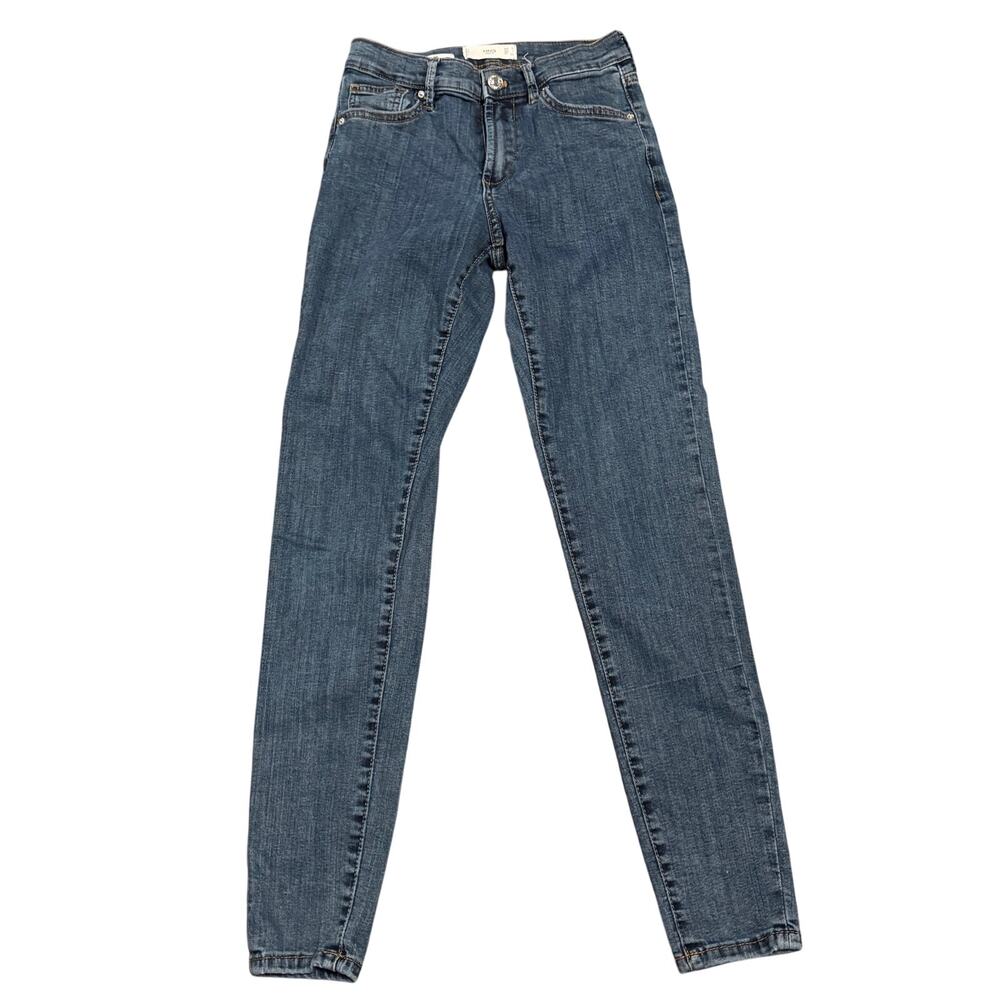 MANGO MNG Denim Elsa Skinny Jeans Womens Size 2 Medium Wash Stretch Denim